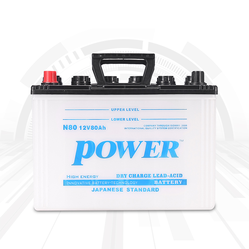 POWER Brand Car Battery 12V 80Ah Dry Charged Battery